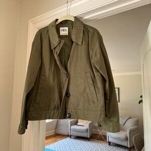 Zara Dark Green Jacket Size Medium